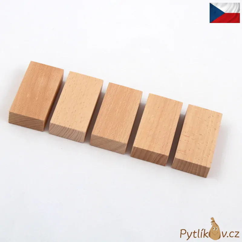 Dřevěný půl kvádr menší, provedení přírodní buk 5 ks