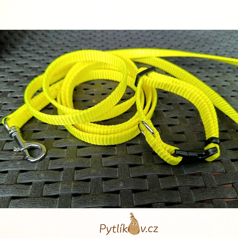 Obojek pro psy S - 21cm-29cm/10mm nylon Smarti fashion Fosforově žlutá