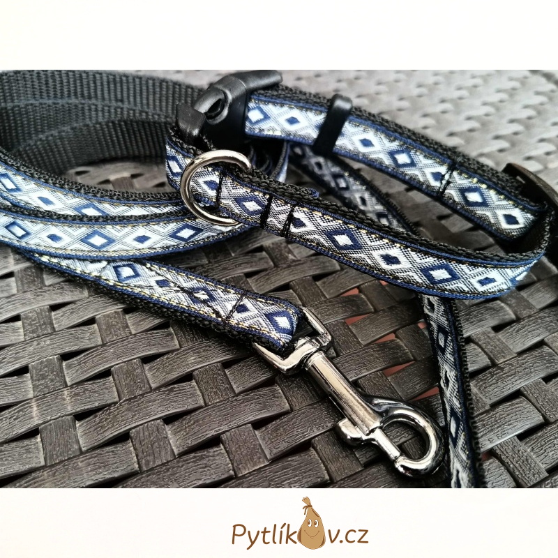 Obojek a vodítko pro psy Aristokrat S - 21cm-29cm/15mm/150cm nylon Smarti fashion Červená