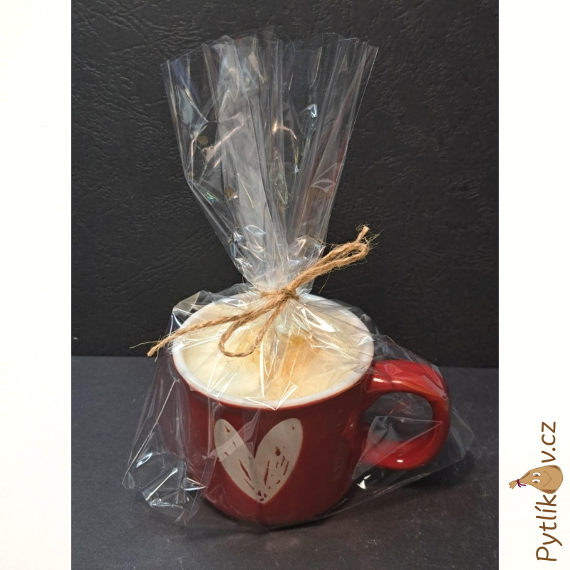 Svíčka v keramickém hrníčku srdce 80g