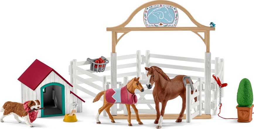 Schleich 42458 ohrada s koníky a fenka Ruby