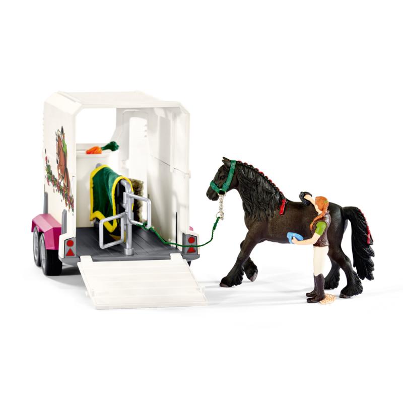 Schleich 42346 Pick-up s přívěsem a koněm