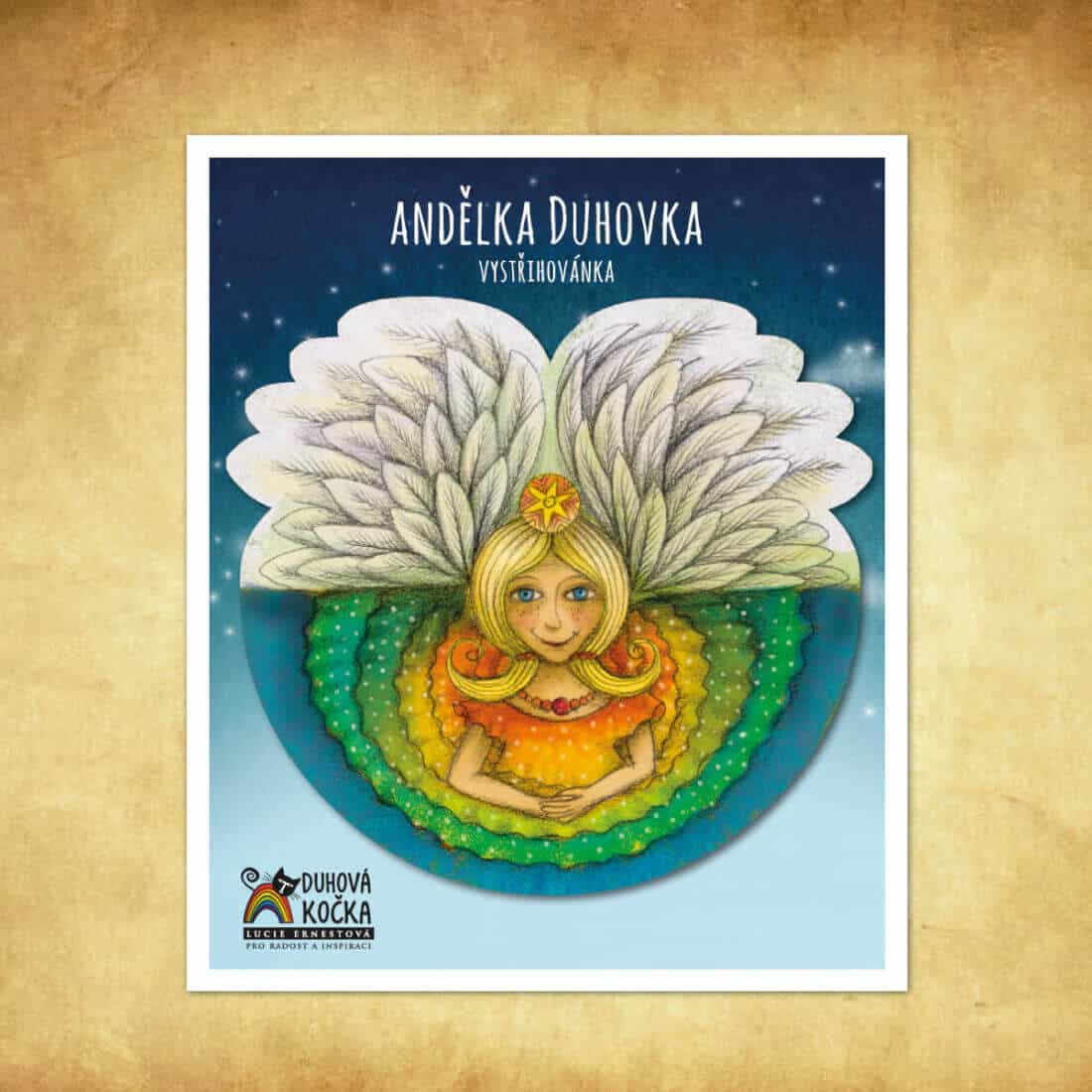 Duhová kočka Vystřihovánka sada Andělek