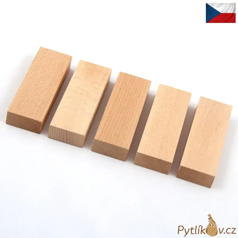 Dřevěný půl kvádr větší, provedení přírodní buk 5 ks
