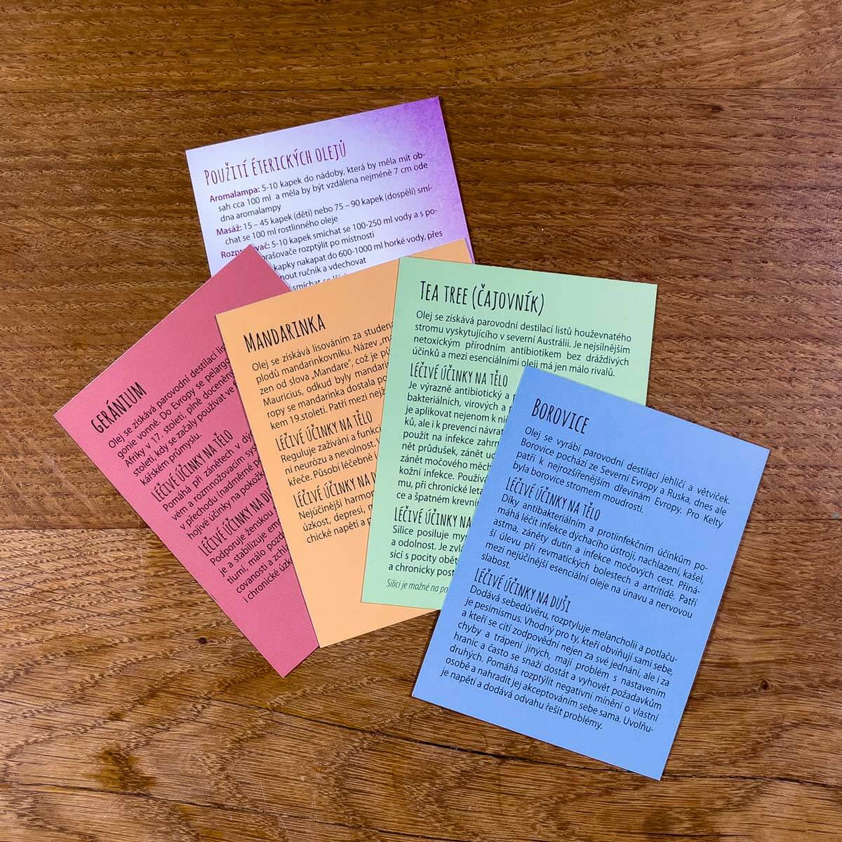 Duhová kočka Sada aromaterapeutických karet