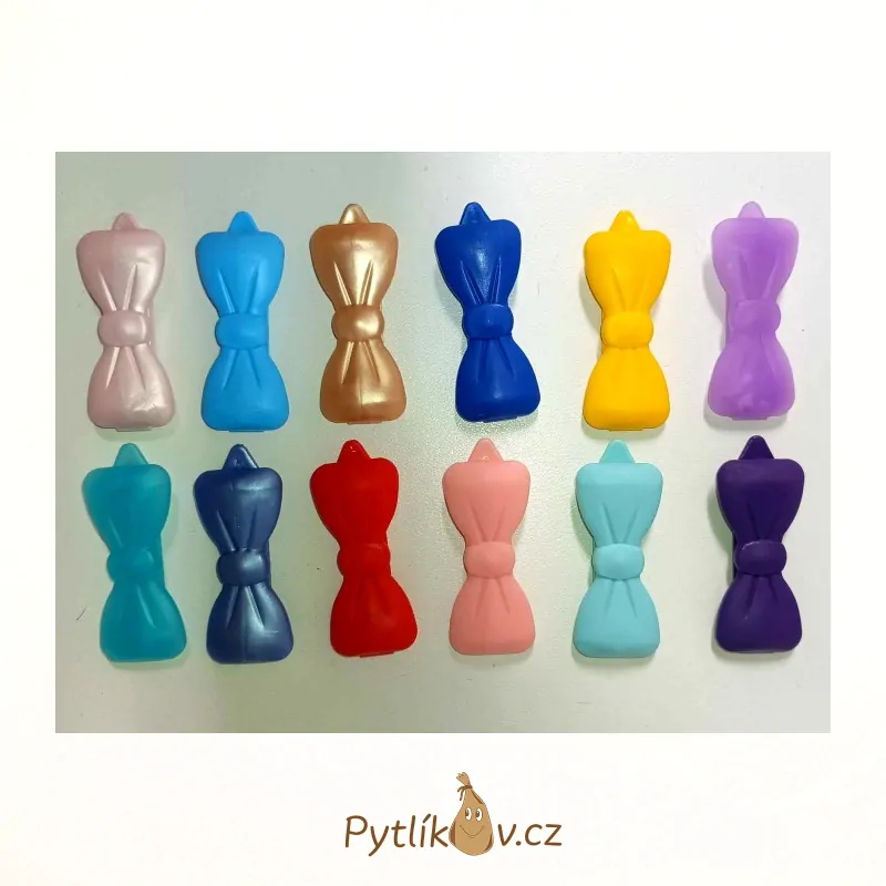 Plastové sponky - mašle Auer Bavaria 1 ks - růžová perleťová