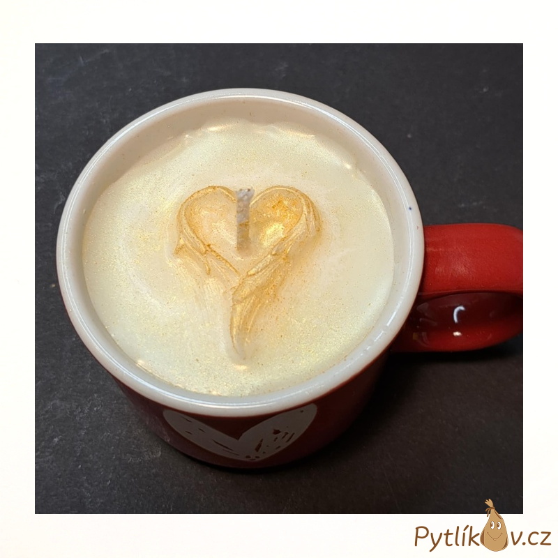 Svíčka v keramickém hrníčku srdce 80g