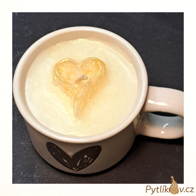 Svíčka v keramickém hrníčku srdce 80g