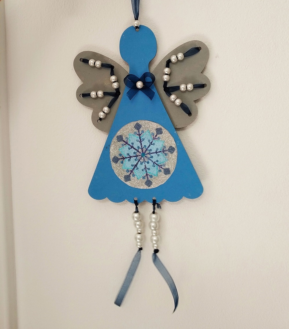 Dřevěné výřezy Anděl velký z překližky 1. 24,5x19cm (470)