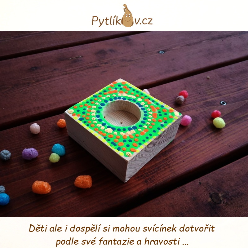 Svícen dřevěný přírodní - hladký, oblé hrany