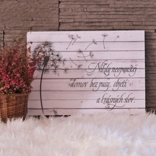 Housedecor Cedulka - Nikdy neopouštěj domov bílá 41x30cm