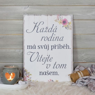 Housedecor Cedulka Rodinný příběh 42x30cm