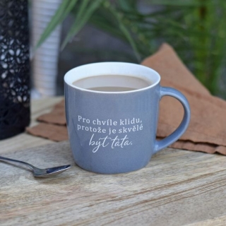 Housedecor Porcelánový šedý hrnek - Je skvělé být táta 300ml