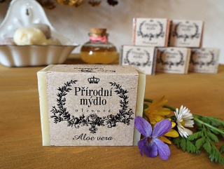 Olivové přírodní mýdlo s aloe vera 50g