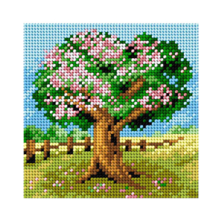 Předloha vyšívací Strom na jaře 15x15cm