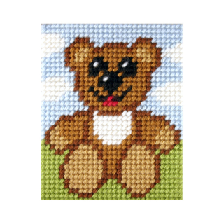 Kreativní sada na vyšívání Medvídek 17x20,5cm