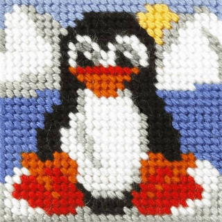 Kreativní sada na vyšívání Tučňák 10,5x10,5cm