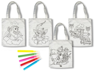 Bavlněná taška na domalování včetně barev 12042