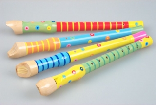 Dřevěná dětská flétna 33cm 21652