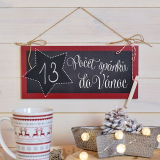 Housedecor vánoční dekorace - Počet spánků do Vánoc + křída