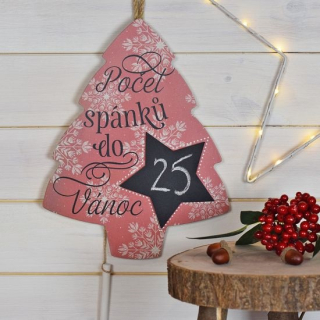 Housedecor vánoční dekorace - Počet dní do Vánoc - Stromeček - červený