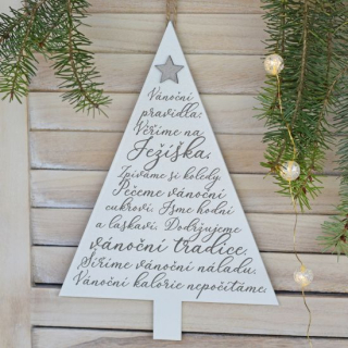 Housedecor vánoční dekorace - Stromeček Vánoční pravidla