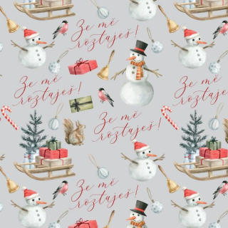 Housedecor Vánoční balící papír 0,7x1m - Ze mě roztaješ papír složený na velikost A3