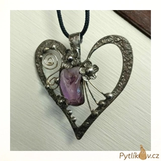 Náhrdelník z cínu - ametyst
