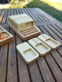 Dřevokaz Destičky na počítání s miskou se stojánkem