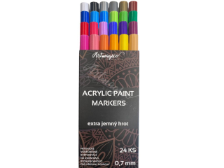 Artmagico akrylový popisovač s Extra jemným hrotem (0,7 mm) 24 ks