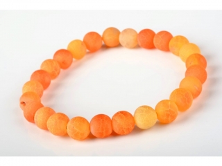 Náramek Achát oranžový 8mm - SVĚTLÝ ODSTÍN