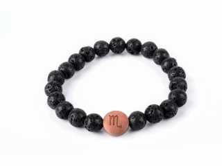 Náramek Láva 8mm znamení Štír