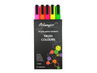 Artmagico akrylové popisovače s jemným hrotem - neonové - 5 ks
