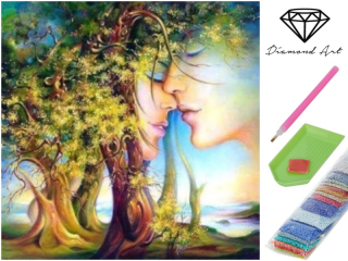 Malování s korálky 40x40cm sada Milenci 24240