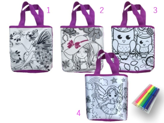 Taška s uchy 21x20x7cm k vymalování s barvami BK2016B