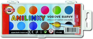 Anilinky - vodové barvy Koh-i-Noor 174503 - 12 barev