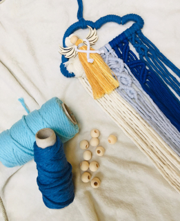 Macramé mráček s andělkou tmavý 50 cm