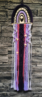 Macramé duha závěs fialová 80 cm