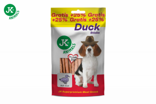 JK ANIMALS Meat Snack Duck Sticks sušené kachní tyčinky 80 g + 25%