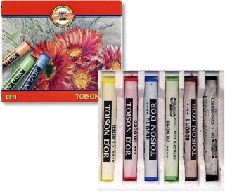 Kulaté suché prašné křídy Koh-i-noor 8511 6 kusů