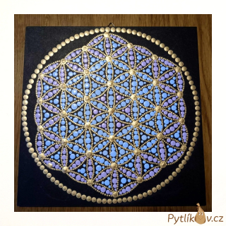 Obrázek tečkovaná mandala 20x20 cm