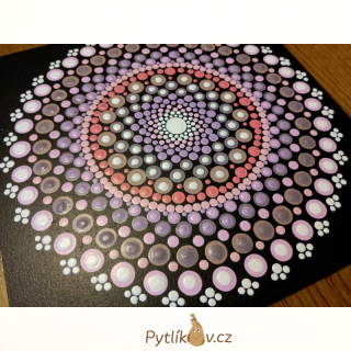 Obrázek tečkovaná mandala 20x20 cm