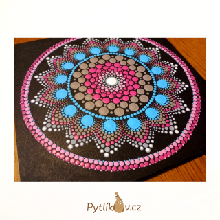 Obrázek tečkovaná mandala 20x20 cm