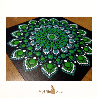 Obrázek tečkovaná mandala 20x20 cm
