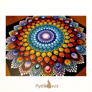Obrázek tečkovaná mandala 20x20 cm