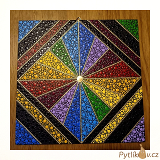 Obrázek tečkovaná mandala 20x20 cm