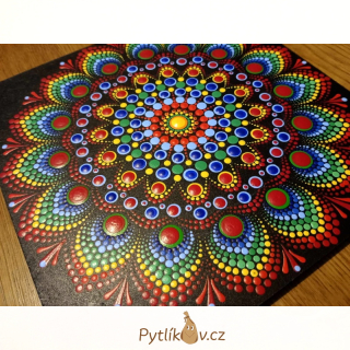 Obrázek tečkovaná mandala 20x20 cm