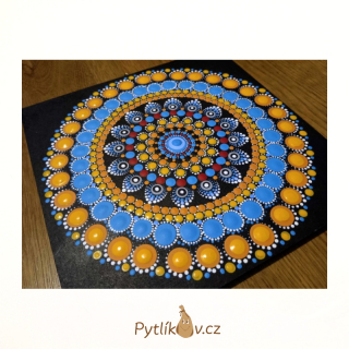 Obrázek tečkovaná mandala 20x20 cm II.jakost mírné otisky laku na podkladu