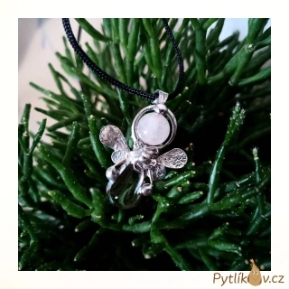 Náhrdelník ANDĚL MALÝ z cínu - křišťál