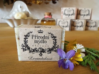 Přírodní ručně vyrobené Levandulové mýdlo s mateřídouškou 50 g